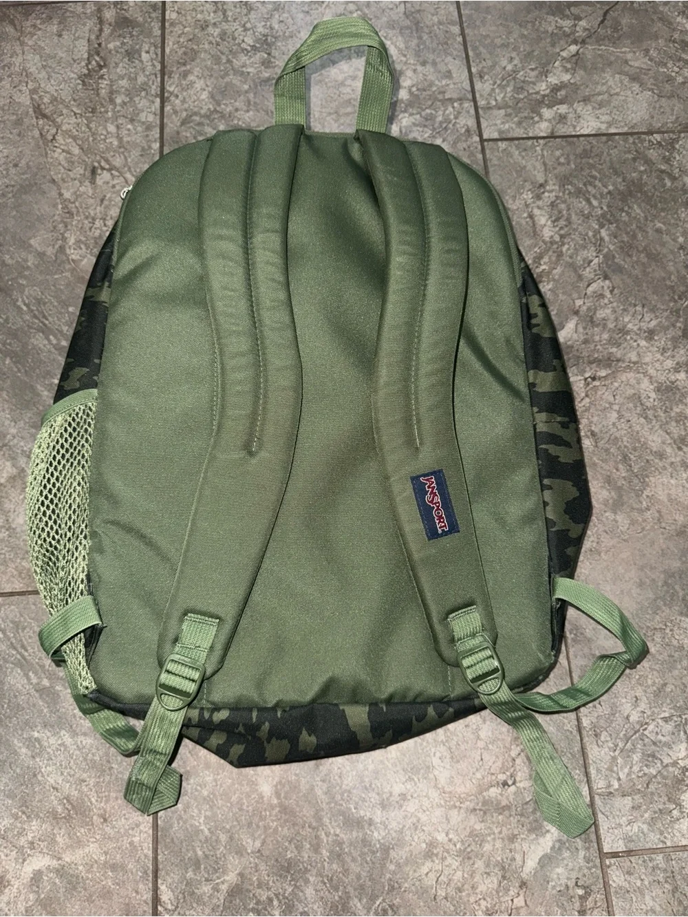 Jansport Green Camo Backpack Multi Zipper